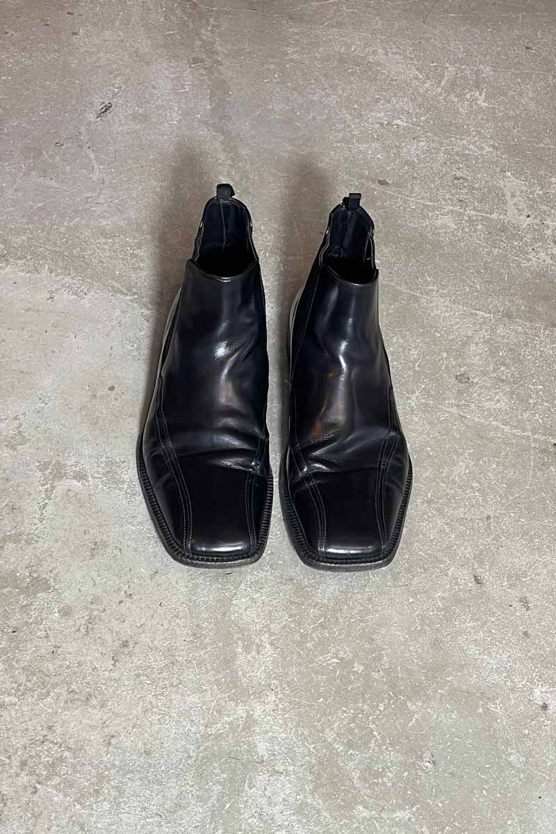 MADE IN ITALY LEATHER BOOTS / BLACK [SIZE: US10.5 (approx. 28.5cm) USED]