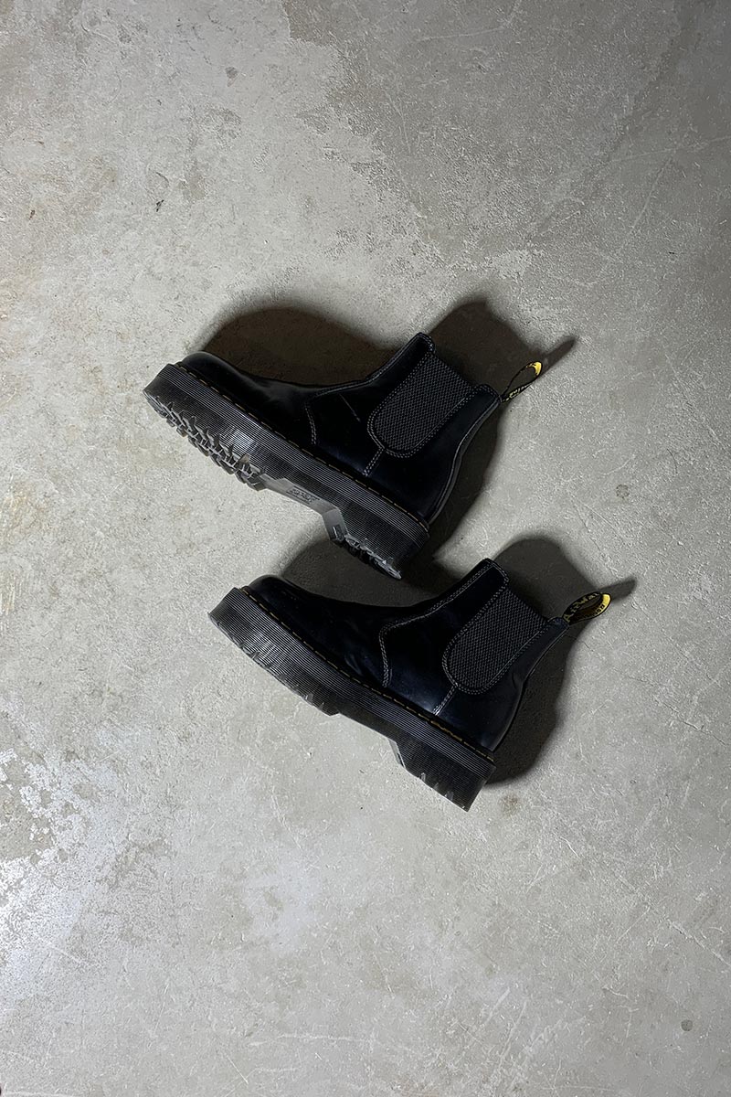 QUAD CHELSEA SIDE-GOA LEATHER BOOTS / BLACK [SIZE: US8.0 (equivalent to 26.0cm) USED]