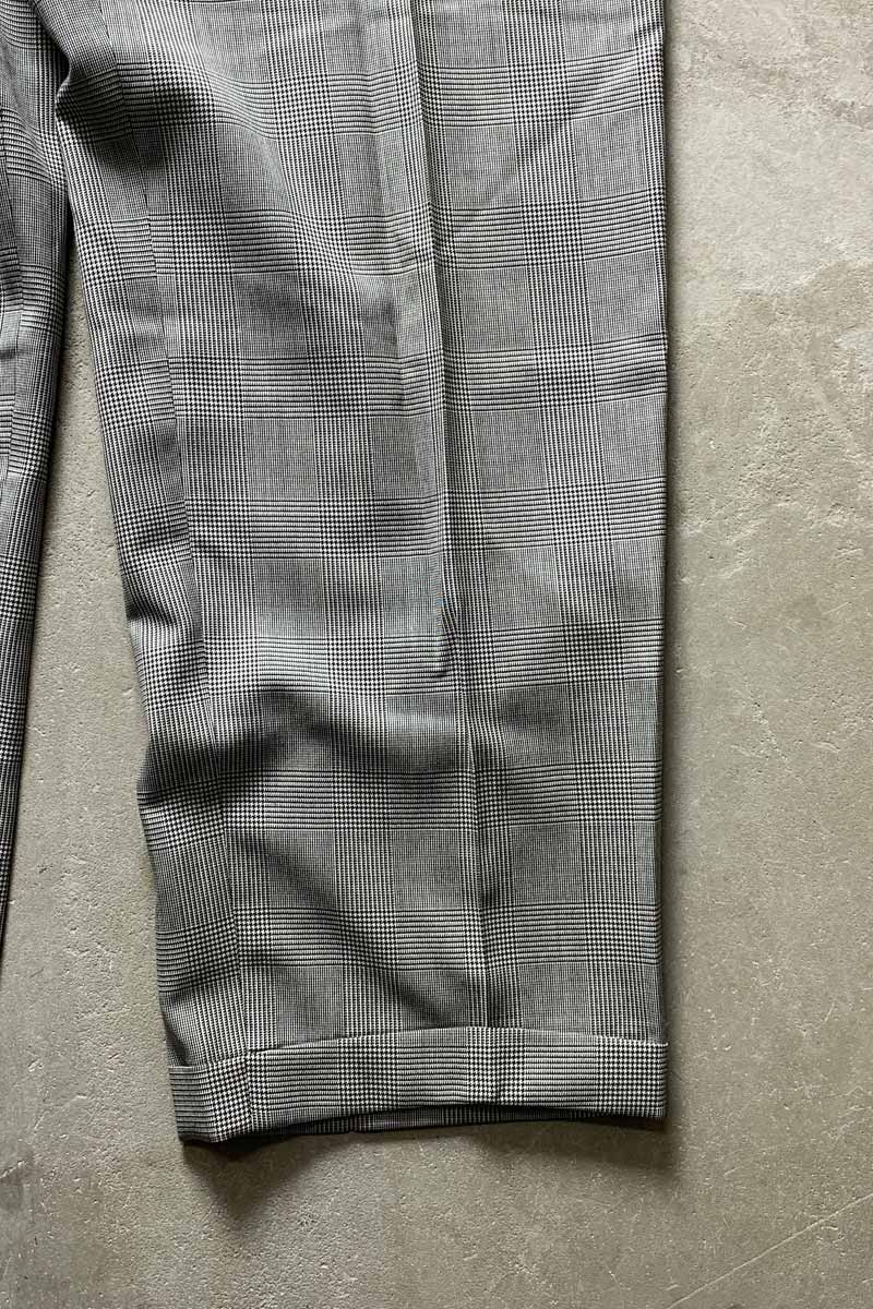 GLEN CHECK TUCK SLACKS PANTS / GRAY [SIZE: Equivalent to W30L30 USED]