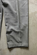 画像をギャラリービューアに読み込む, GLEN CHECK TUCK SLACKS PANTS / GRAY [SIZE: W30L30相当 USED]
