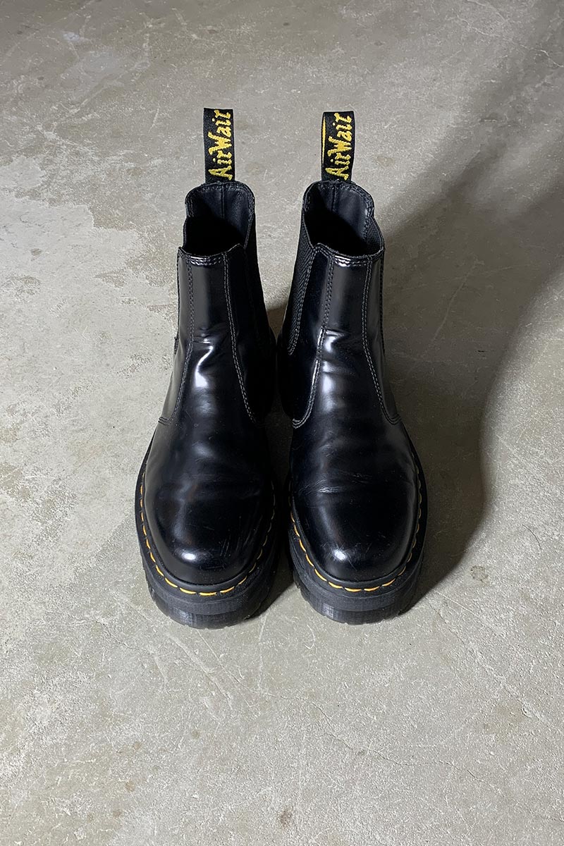 QUAD CHELSEA SIDE-GOA LEATHER BOOTS / BLACK [SIZE: US8.0 (equivalent to 26.0cm) USED]