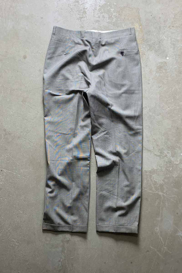 GLEN CHECK TUCK SLACKS PANTS / GRAY [SIZE: Equivalent to W30L30 USED]