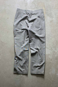 GLEN CHECK TUCK SLACKS PANTS / GRAY [SIZE: W30L30相当 USED]