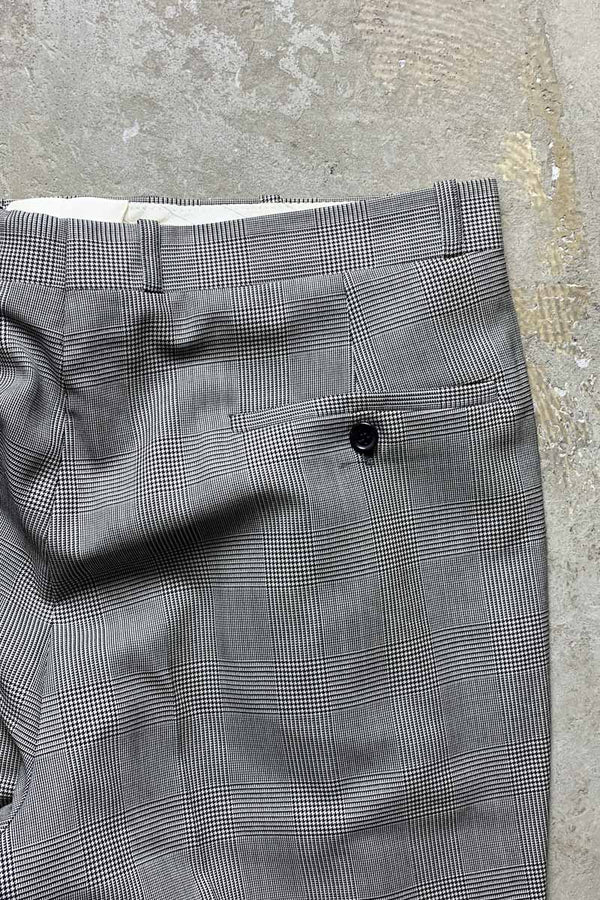 GLEN CHECK TUCK SLACKS PANTS / GRAY [SIZE: Equivalent to W30L30 USED]