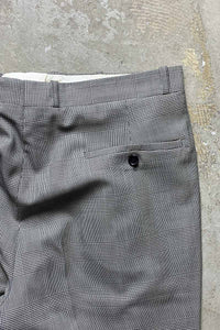 GLEN CHECK TUCK SLACKS PANTS / GRAY [SIZE: W30L30相当 USED]