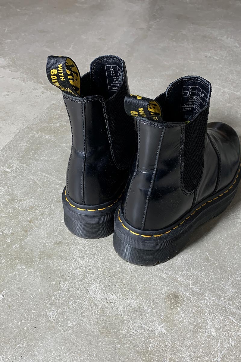 QUAD CHELSEA SIDE-GOA LEATHER BOOTS / BLACK [SIZE: US8.0 (equivalent to 26.0cm) USED]