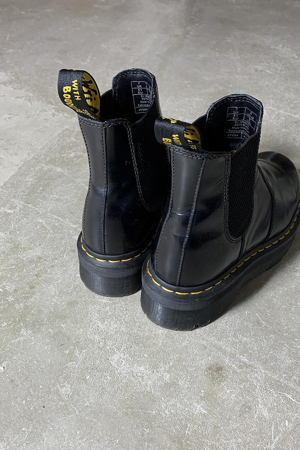 QUAD CHELSEA SIDE-GOA LEATHER BOOTS / BLACK [SIZE: US8.0 (equivalent to 26.0cm) USED]
