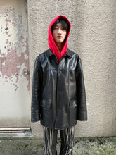 画像をギャラリービューアに読み込む, 90&#39;S LEATHER CAR COAT / BLACK [SIZE: L USED]
