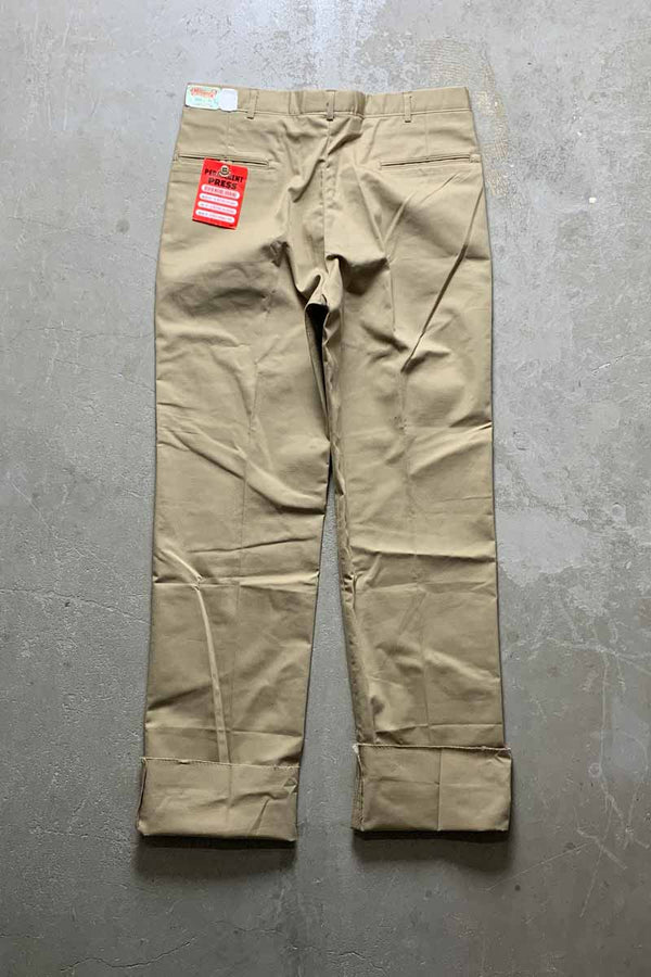 MADE IN USA 80'S CHINO PANTS / BEIGE [SIZE: 34 DEADSTOCK/NOS]