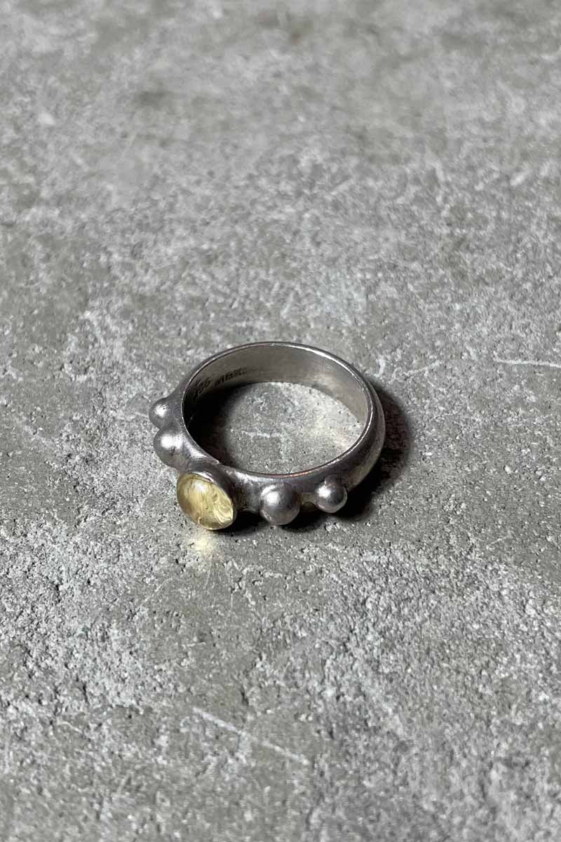 MADE IN MAXICO 925 SILVER RING W / STONE [SIZE: 16号 USED]