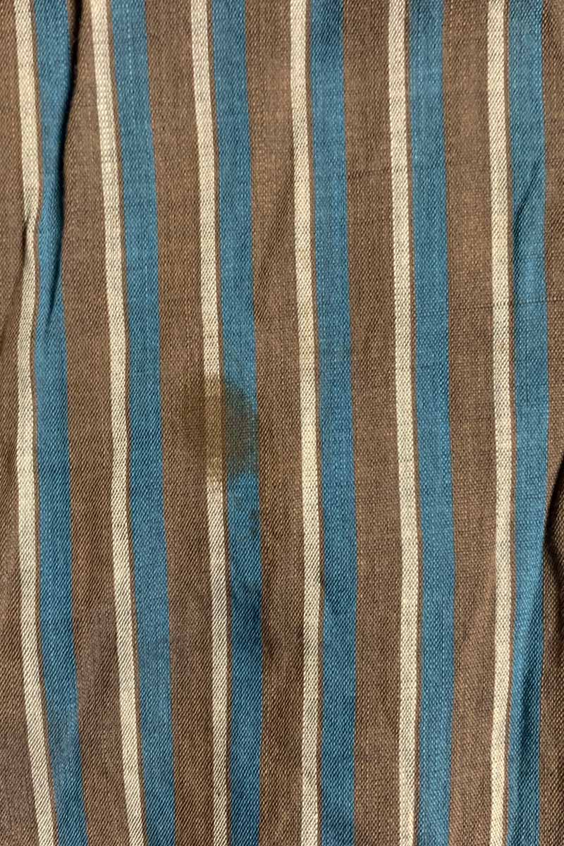 MADE IN USA 80'S S/S B.D STRIPE POLO SHIRT / BROWN [SIZE: L USED]