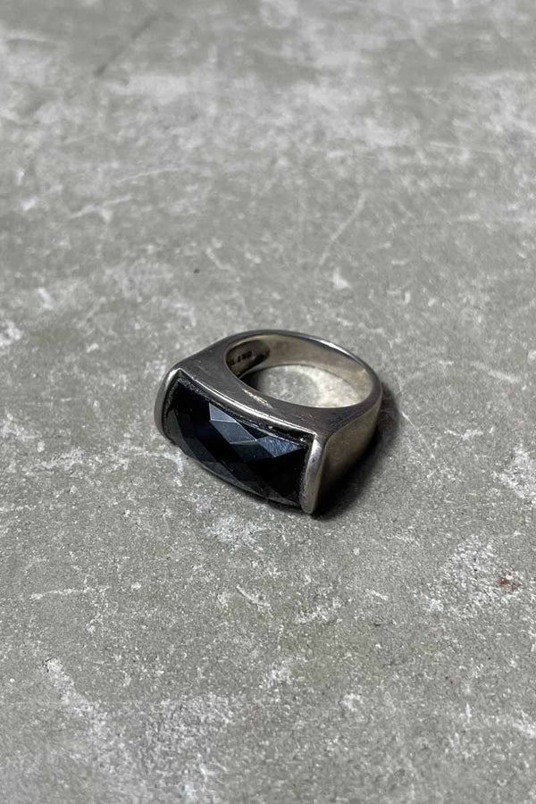 925 SILVER RING W/ONYX [SIZE: US 5.5 USED]