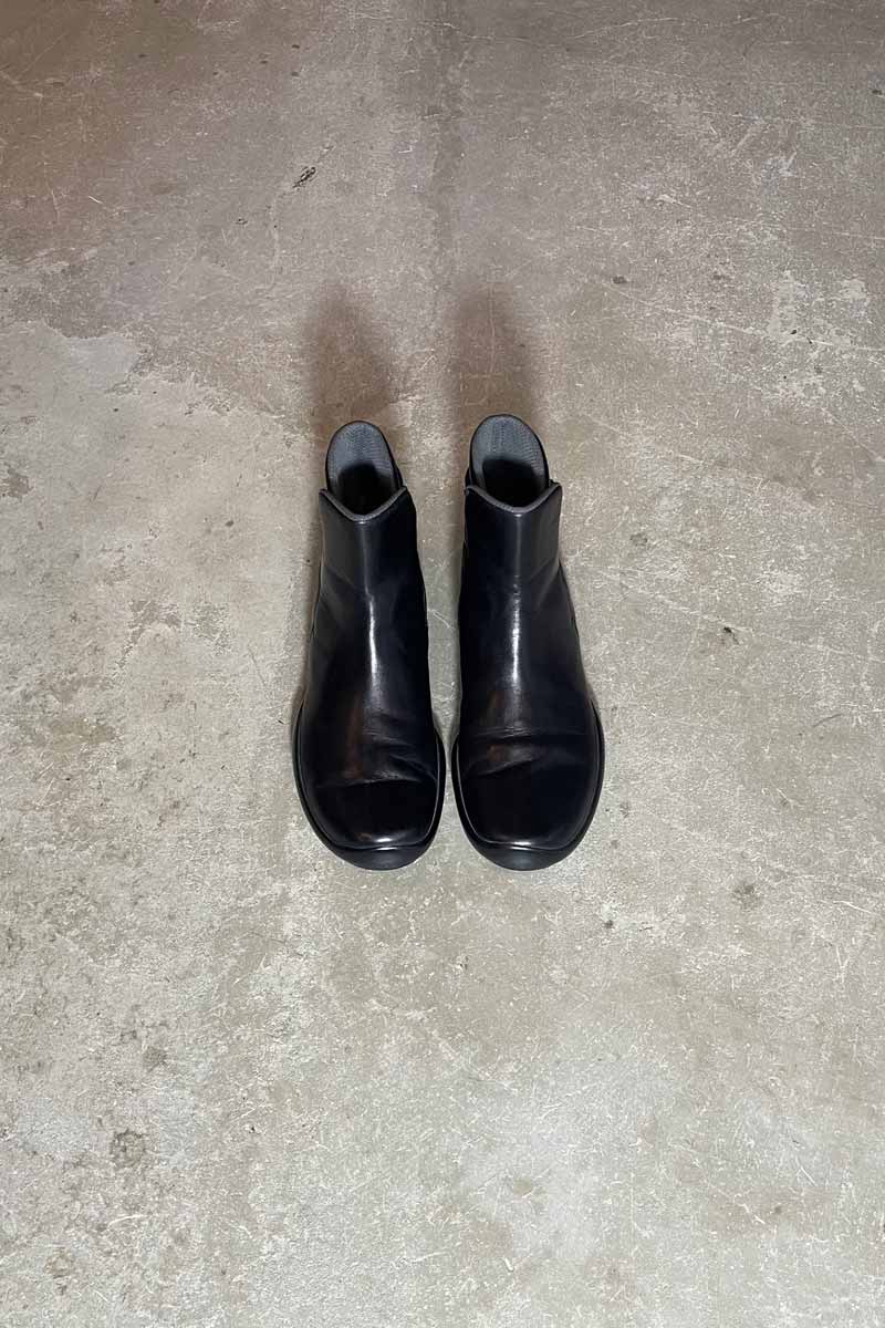 MADE IN ITALY LEATHER BOOTS / BLACK [SIZE US7 (approx. 25.0cm) USED]