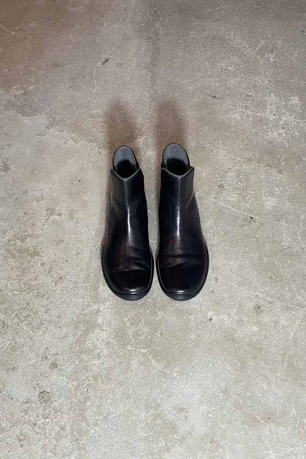 MADE IN ITALY LEATHER BOOTS / BLACK [SIZE US7 (approx. 25.0cm) USED]