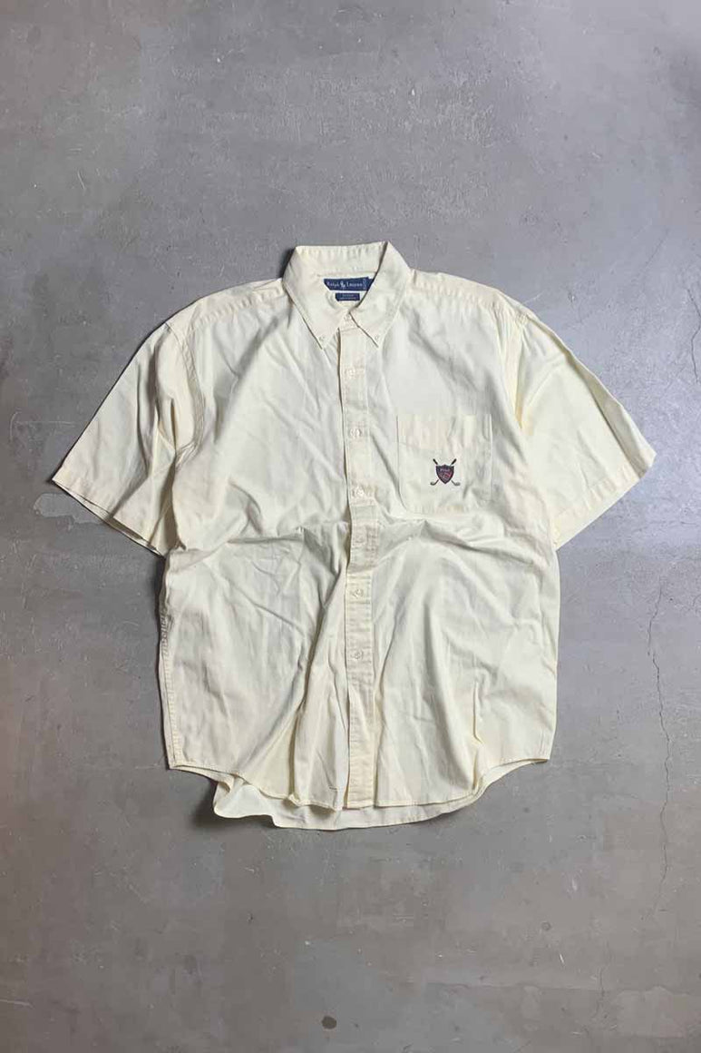 90'S S/S TILDEN SHIRT / LIGHT YELLOW [SIZE: L USED]