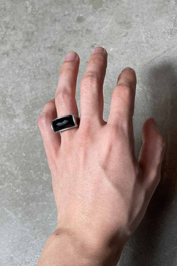 925 SILVER RING W/ONYX [SIZE: US 5.5 USED]