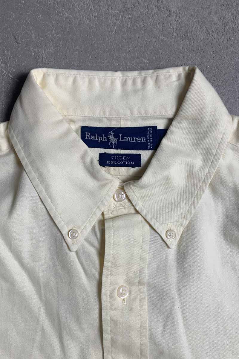 90'S S/S TILDEN SHIRT / LIGHT YELLOW [SIZE: L USED]