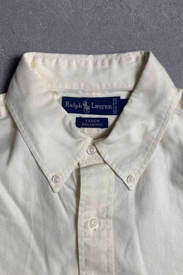 90'S S/S TILDEN SHIRT / LIGHT YELLOW [SIZE: L USED]