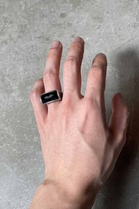 925 SILVER RING W/ONYX [SIZE: 11号 USED]
