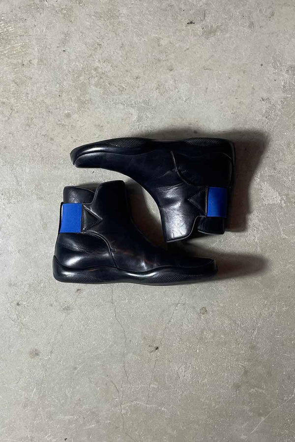 MADE IN ITALY LEATHER BOOTS / BLACK [SIZE US7 (approx. 25.0cm) USED]