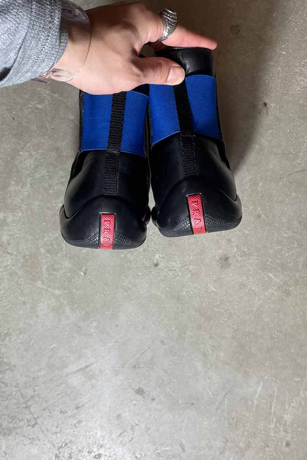 MADE IN ITALY LEATHER BOOTS / BLACK [SIZE US7 (approx. 25.0cm) USED]