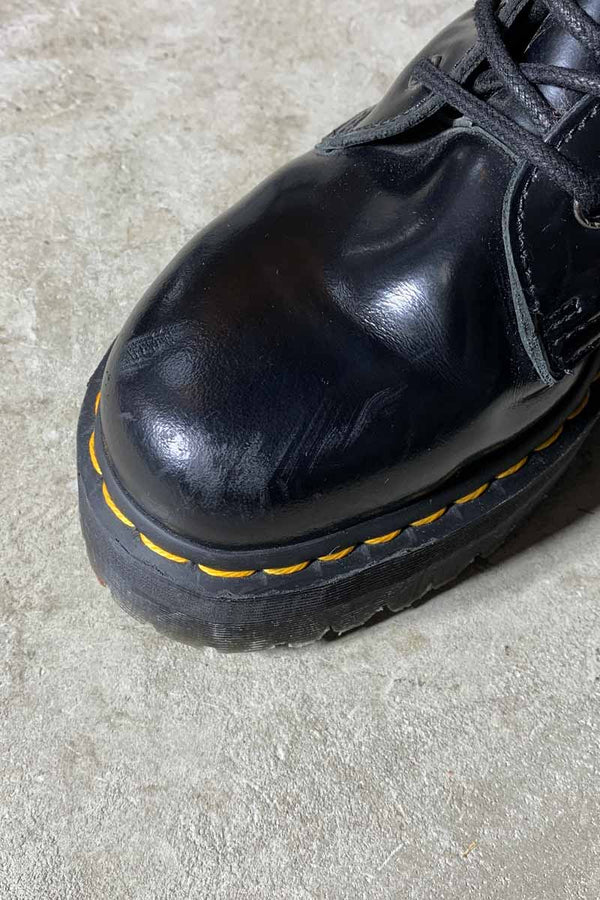 SIDE-ZIP 8-HOLE LEATHER BOOTS / BLACK [SIZE: US9.0 (equivalent to 27.0cm) USED]
