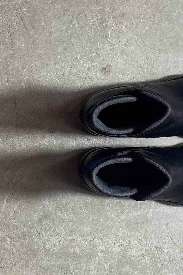 MADE IN ITALY LEATHER BOOTS / BLACK [SIZE US7 (approx. 25.0cm) USED]