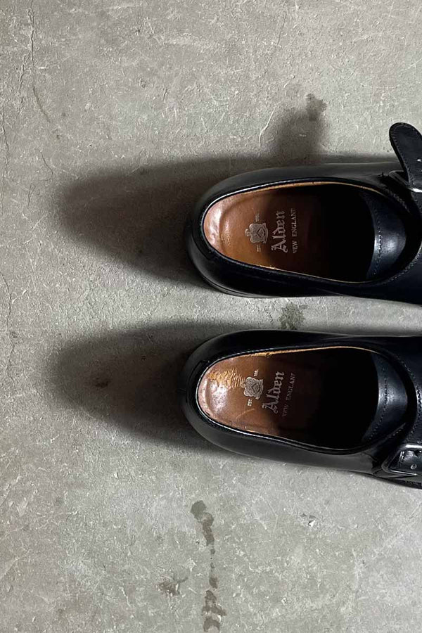 MADE IN USA 1577 BLACK CALFSKIN MONK STRAP / BLACK [SIZE: US8.0 (equivalent to 26.0cm) USED]