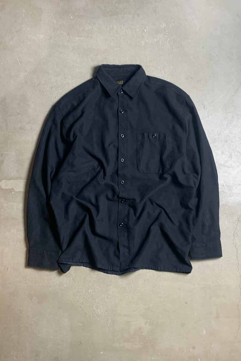 L/S VEGAN SUEDE SHIRT / BLACK [SIZE: L USED]