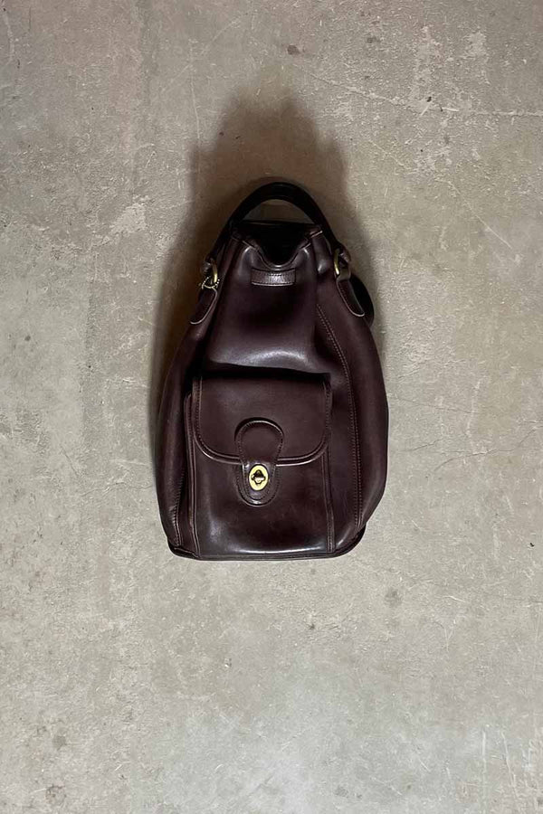 MADE IN USA 90'S LEATHER 2WAY BACKPACK / BROWN [SIZE: ONE SIZE USED]