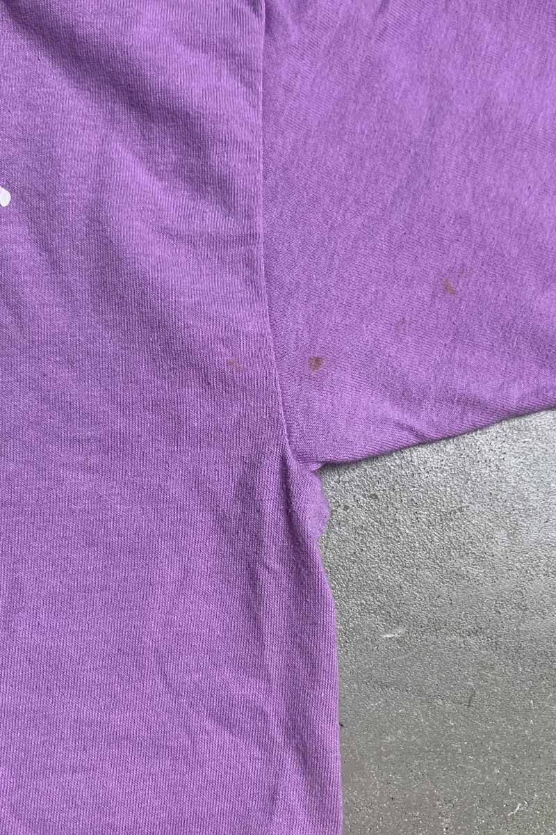 MADE IN USA 70-80'S S/S TEAGUE CHOIR PRINT T-SHIRT / PURPLE [SIZE: XL USED]