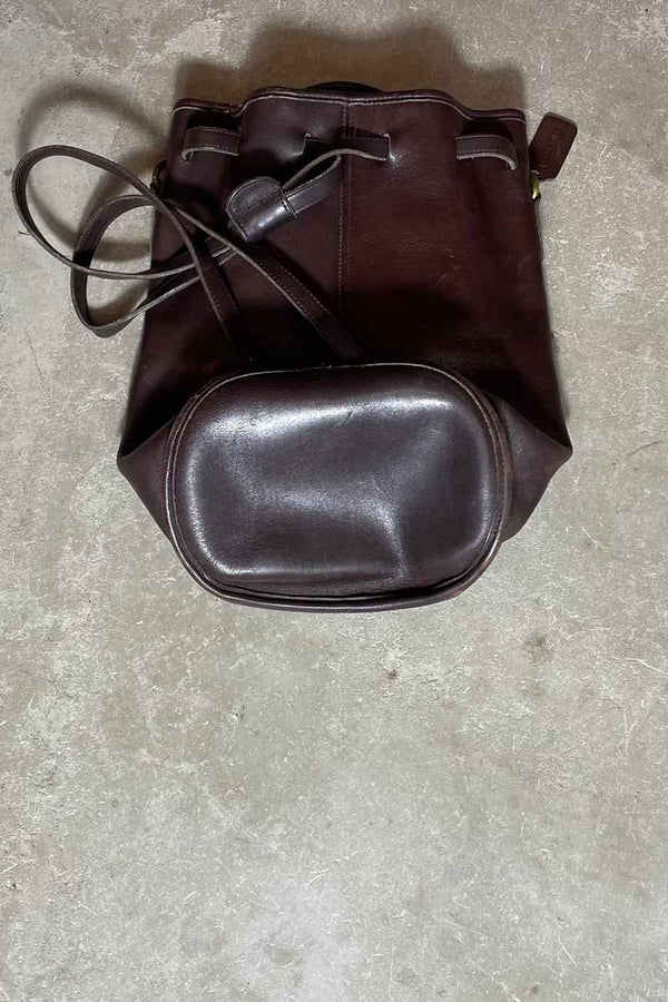 MADE IN USA 90'S LEATHER 2WAY BACKPACK / BROWN [SIZE: ONE SIZE USED]