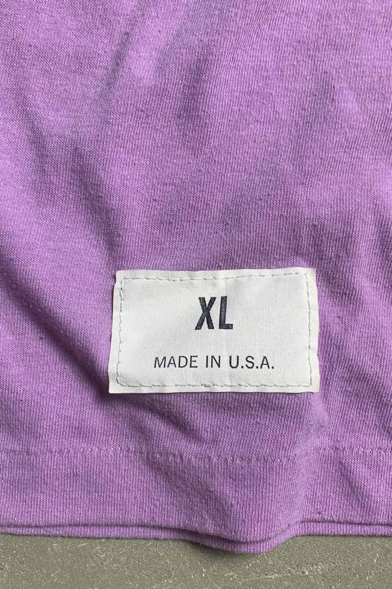 MADE IN USA 70-80'S S/S TEAGUE CHOIR PRINT T-SHIRT / PURPLE [SIZE: XL USED]
