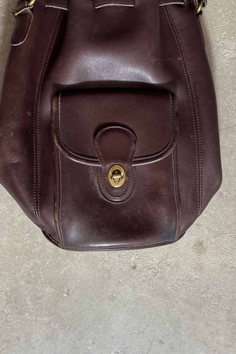 MADE IN USA 90'S LEATHER 2WAY BACKPACK / BROWN [SIZE: ONE SIZE USED]