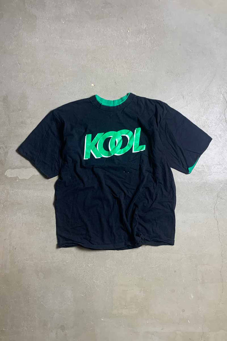 90'S S/S KOOL PRINT ADVERTISING T-SHIRT / BLACK [SIZE: XL USED]