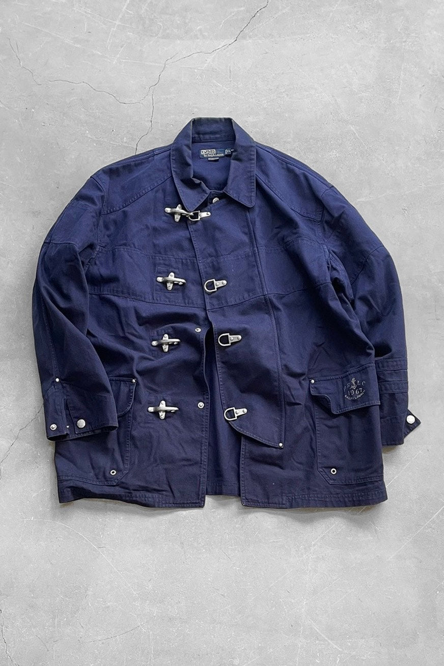 90'S COTTON FIREMAN JACKET / NAVY [SIZE: XL USED]