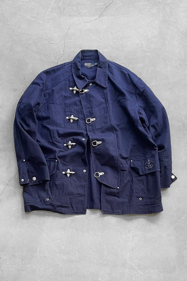 90'S COTTON FIREMAN JACKET / NAVY [SIZE: XL USED]