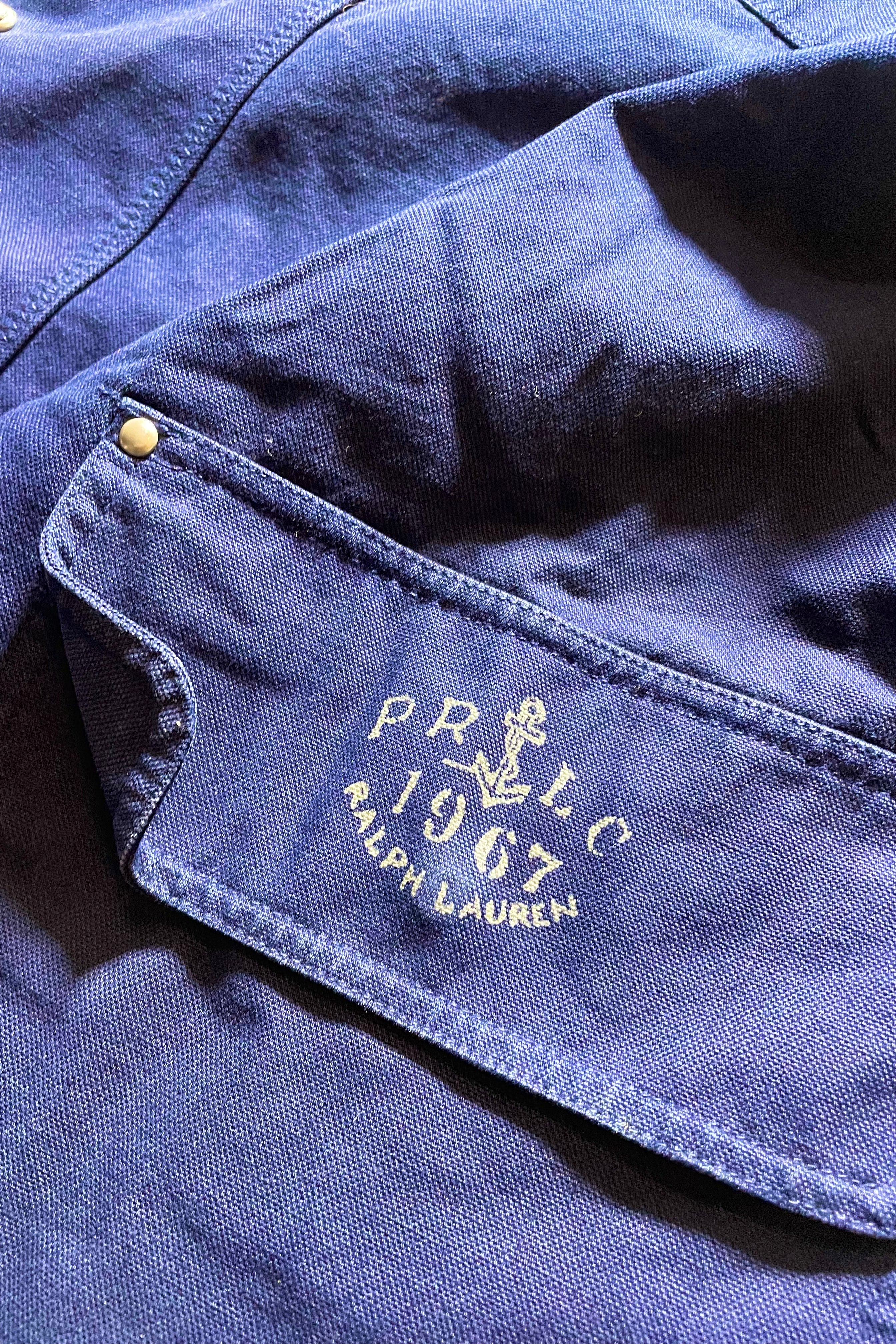 90'S COTTON FIREMAN JACKET / NAVY [SIZE: XL USED]