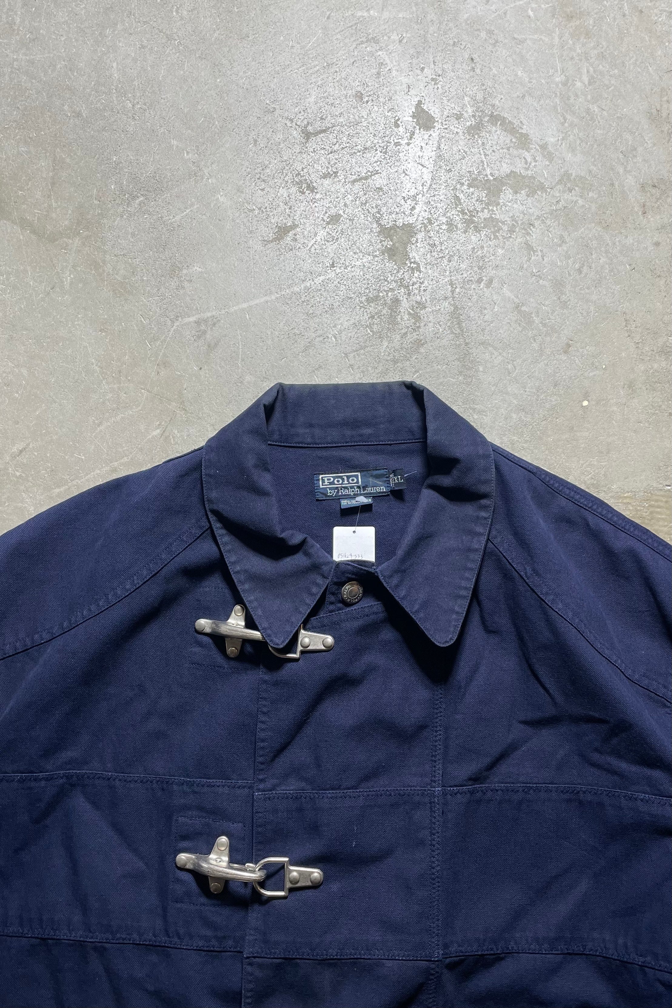 90'S COTTON FIREMAN JACKET / NAVY [SIZE: XL USED]