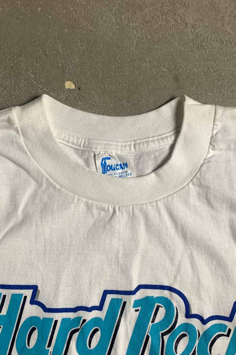 90'S HARD ROCK CAFÉ S/S LOGO PRINT T-SHIRT / WHITE [SIZE: XL USED]