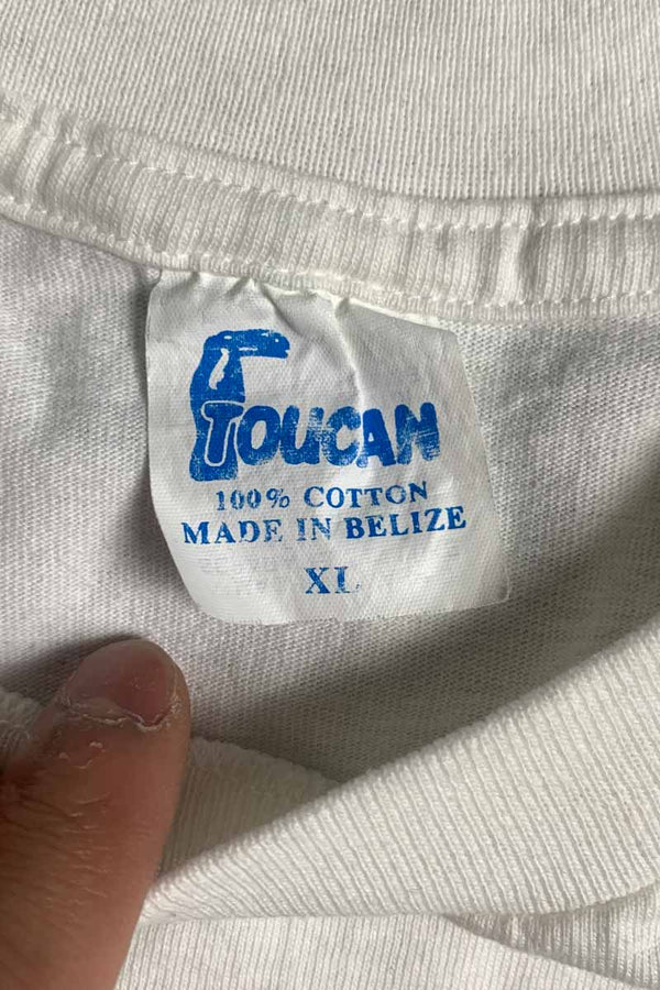 90'S HARD ROCK CAFÉ S/S LOGO PRINT T-SHIRT / WHITE [SIZE: XL USED]