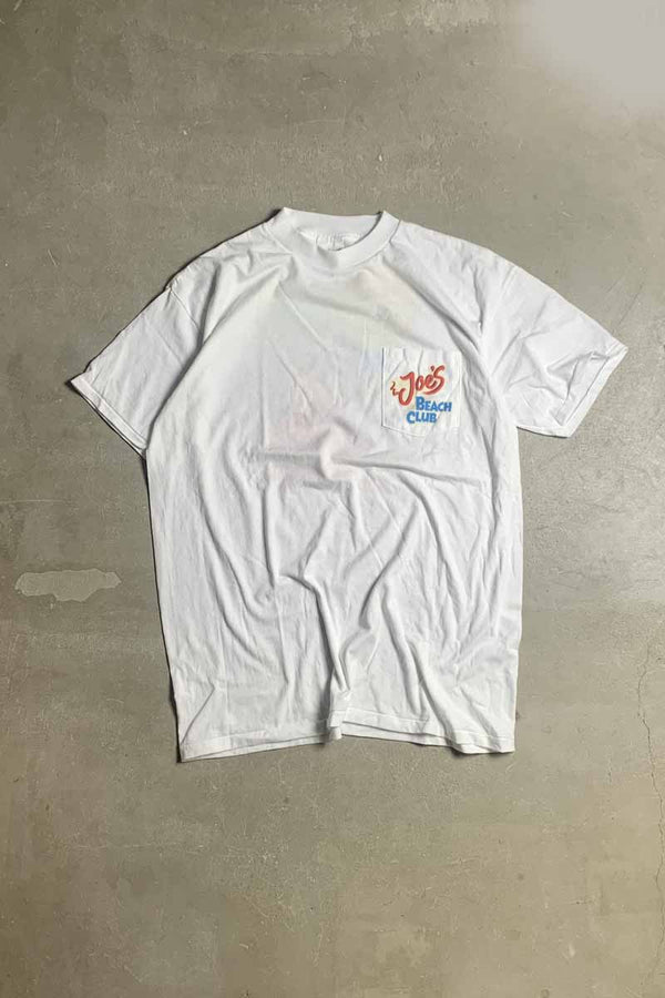 MADE IN USA 90'S JOE'S CAMEL BACK PRINT ADVERTISING T-SHIRT / WHITE [SIZE: XL USED]