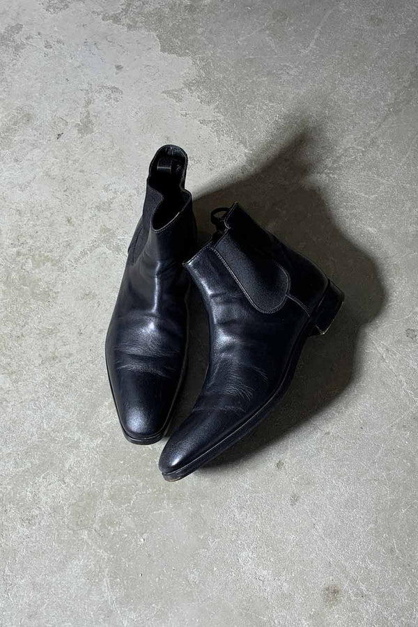 MADE IN ITALY SIDE GOA LEATHER BOOTS / BLACK [SIZE: US9.0(equivalent to 27.0cm) USED]