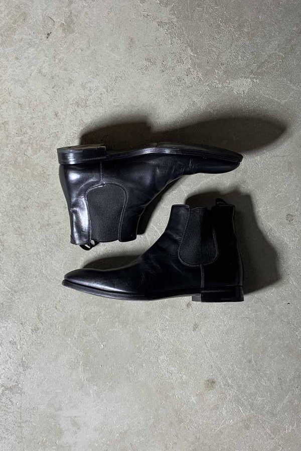 MADE IN ITALY SIDE GOA LEATHER BOOTS / BLACK [SIZE: US9.0(equivalent to 27.0cm) USED]