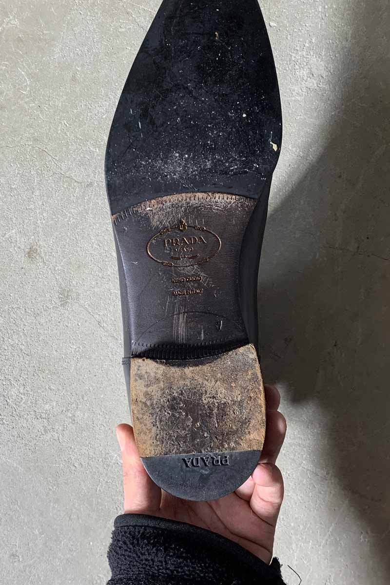 MADE IN ITALY SIDE GOA LEATHER BOOTS / BLACK [SIZE: US9.0(equivalent to 27.0cm) USED]