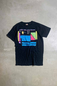 90-00'S S/S PERIODIC TABLE OF THE ELEMENTS PRINT T-SHIRT / BLACK [SIZE: L USED]