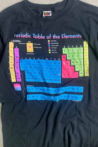 90-00'S S/S PERIODIC TABLE OF THE ELEMENTS PRINT T-SHIRT / BLACK [SIZE: L USED]