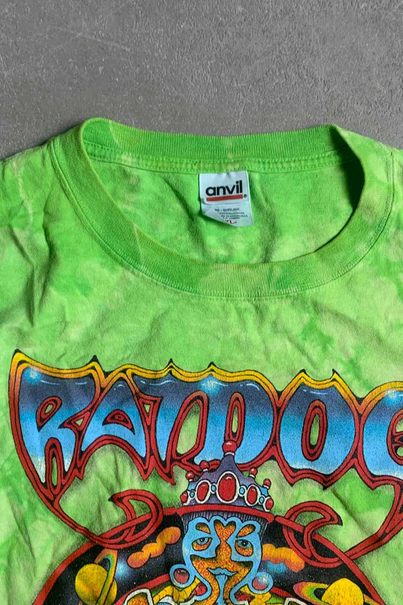05'S S/S RATDOG TIE-DYE PRINT BAND TOUR T-SHIRT / GREEN [SIZE: XL USED]