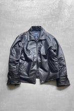 画像をギャラリービューアに読み込む, 90&#39;S ZIP UP LEATHER JACKET / DARK BROWN [SIZE: XS USED]
