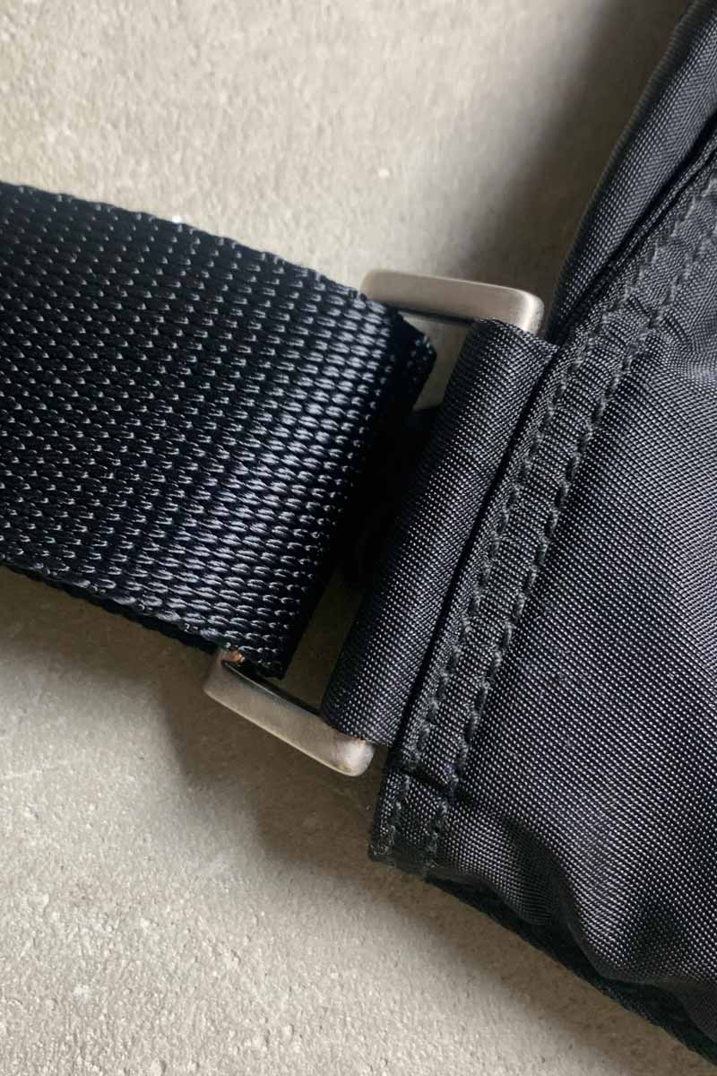 MADE IN ITALY NYLON SMALL SHOULDER BAG / BLACK [SIZE: ONE SIZE USED]